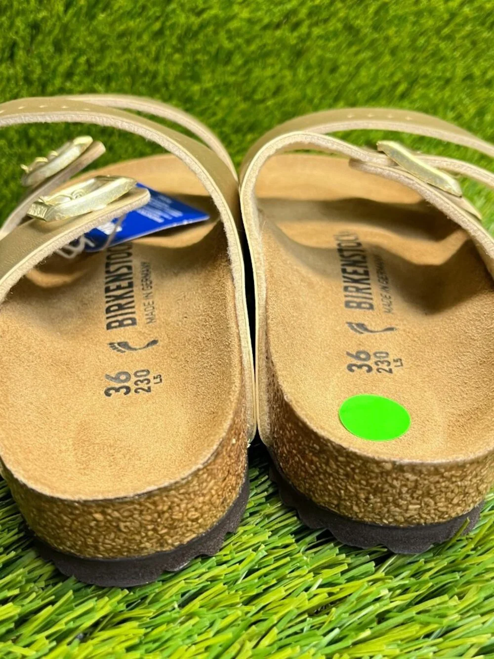 Birkenstock Arizona Birko-Flor Womens Size 5 Gold Beach Walking Outdoor Sandals_6
